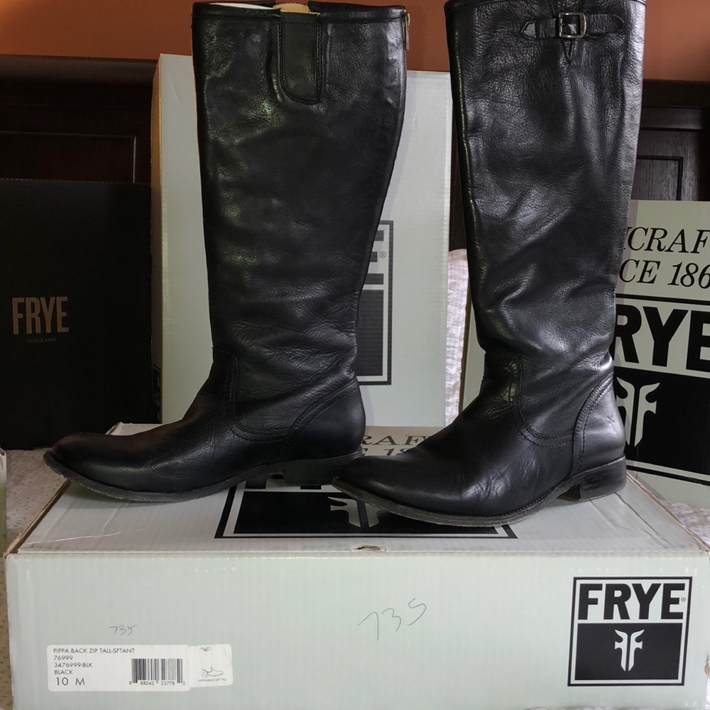Frye Pippa back zip tall boots